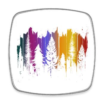 Arbres Forêt Nature Bois Shinrinyoku Cadeau en plein air - Magnet carré - blanc - Devant
