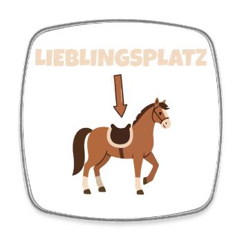 équitation, cheval, lieu préféré, sport équestre, cavalier - Magnet carré - blanc - Devant