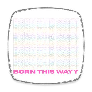 Pride / CSD / LGBTQ+ Design "Born this wayy" - Viereckiger Kühlschrankmagnet - Weiß - Vorne