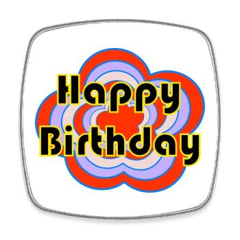 HAPPY BIRTHDAY. CHRISTMAS. YEAR. ANNIVERSARY - Square fridge magnet - white - Front