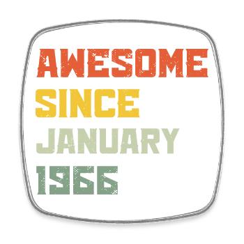 Großartig seit Januar 1966 Geburtstagsgeschenk - Viereckiger Kühlschrankmagnet - Weiß - Vorne