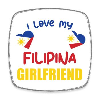 I Love My Filipina Girlfriend Philippines Art - Viereckiger Kühlschrankmagnet - Weiß - Vorne