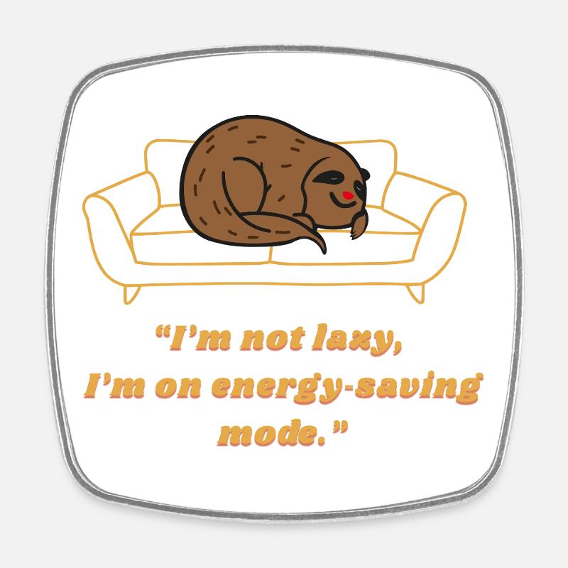 Sloth Energy-Saving Lounge Tee - Square fridge magnet - white