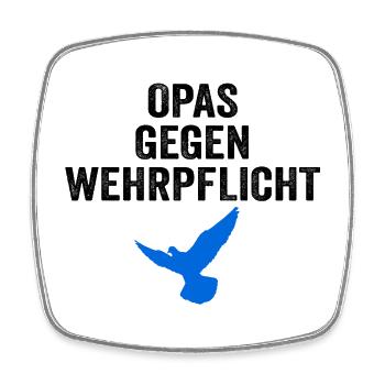 OPAS GEGEN WEHRPFLICHT mit Friedenstaube - Viereckiger Kühlschrankmagnet - Weiß - Vorne