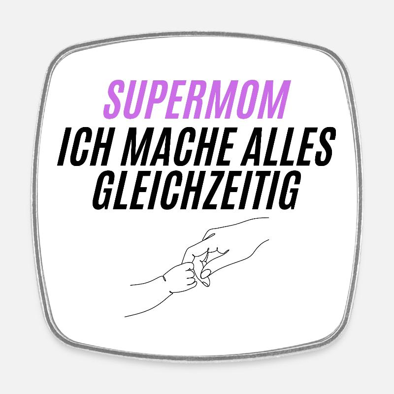 SUPERMOM Silhouette Power - Square fridge magnet - white