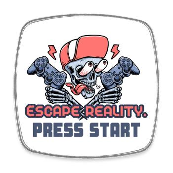 Escape Reality | Press Start Gaming Merch  - Square fridge magnet - white - Front