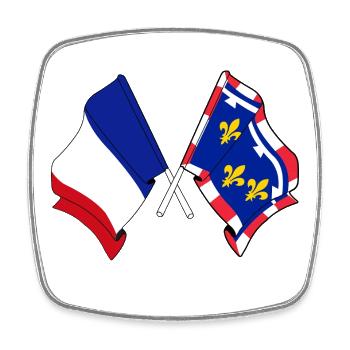 Centre-Val de Loire & France - Magnet carré - blanc - Devant