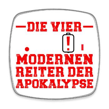 Ordinateurs LES QUATRE CAVALIERS DE L’APOCALYPSE MODERNE - Magnet carré - blanc - Devant