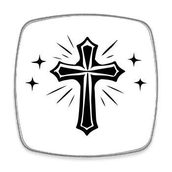 Cross Christian Symbolism - Square fridge magnet - white - Front