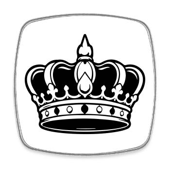 Krone Symbol - Viereckiger Kühlschrankmagnet - Weiß - Vorne