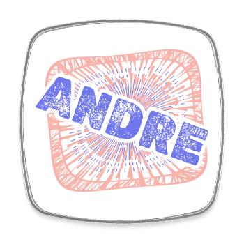 Kollege Andre - Viereckiger Kühlschrankmagnet - Weiß - Vorne