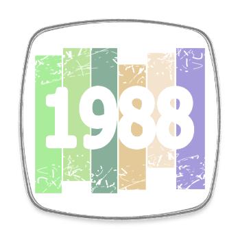 1988 - Square fridge magnet - white - Front