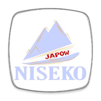 Ski, Snowboard, Niseko - Viereckiger Kühlschrankmagnet - Weiß - Vorne