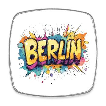 Berlin Graffiti Font Street Art Urban Style - Square fridge magnet - white - Front