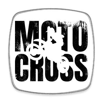 Motocross - Square fridge magnet - white - Front