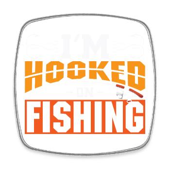 Fischer Sportfischer Angeln Angler Spruch - Viereckiger Kühlschrankmagnet - Weiß - Vorne