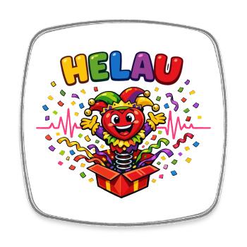 Herz Clown Helau Karneval Fasching lustig Geschenk - Viereckiger Kühlschrankmagnet - Weiß - Vorne