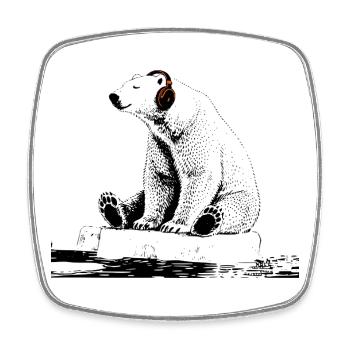 Arctic Beats - Viereckiger Kühlschrankmagnet - Weiß - Vorne