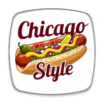 Chicago Style Hot Dog Classic Food  - Square fridge magnet - white - Front