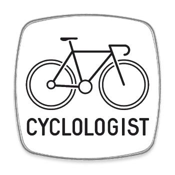 Cyclologist - Square fridge magnet - white - Front