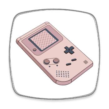 Game Boy pastel rétro - Magnet carré - blanc - Devant