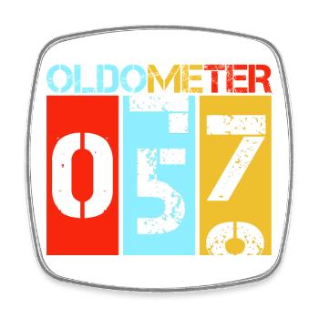 Oldometer 57 Retro 57th Birthday Gift Dad Father - Square fridge magnet - white - Front