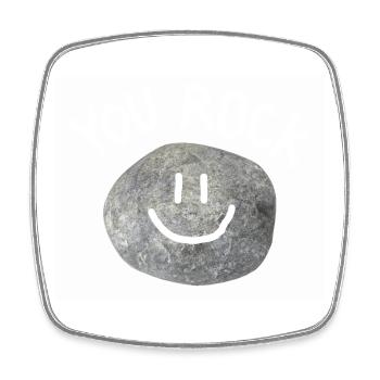You Rock Minimal Statement Kieselstein - Magnet carré - blanc - Devant