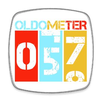 Oldometer 57 Lustiger 57. Geburtstag Retro - Viereckiger Kühlschrankmagnet - Weiß - Vorne