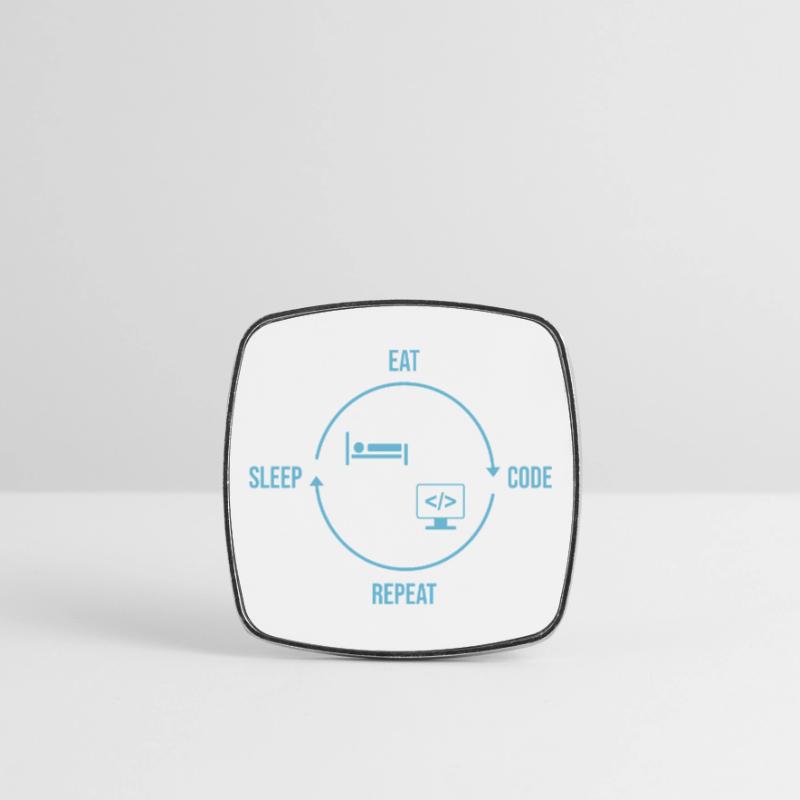 Eat Sleep Code Repeat - Programmierer Kreislauf Viereckiger Kühlschrankmagnet