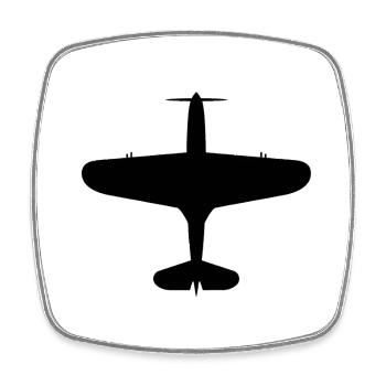 Top-Down Airplane Silhouette - Square fridge magnet - white - Front