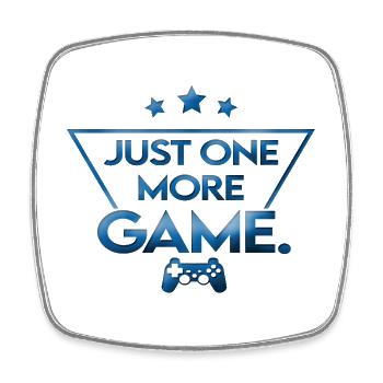 Just_one_more_game_ _gameplayer - Magnet carré - blanc - Devant