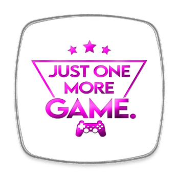 Just_one_more_game_ _gameplayerin - Magnet carré - blanc - Devant