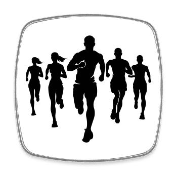 Marathon Runners Team Silhouette Marathon - Square fridge magnet - white - Front