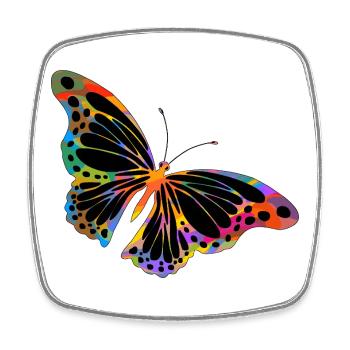 Schmetterling - Viereckiger Kühlschrankmagnet - Weiß - Vorne