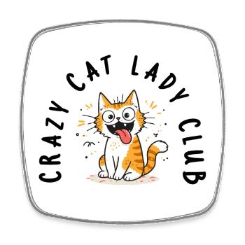 Crazy Cat Lady Club Funny Cat Saying - Square fridge magnet - white - Front