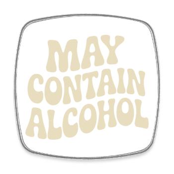 May Contain Alcohol Alkohol Mallorca Saufen JGA - Viereckiger Kühlschrankmagnet - Weiß - Vorne