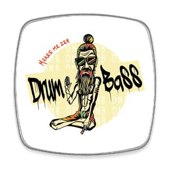 DNB Makes Me Zen - Drum and Bass, DnB, Drum n Bas - Magnet carré - blanc - Devant