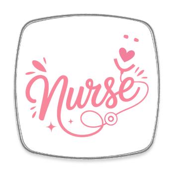 Reha Nurse Stethoskop-Design - Viereckiger Kühlschrankmagnet - Weiß - Vorne