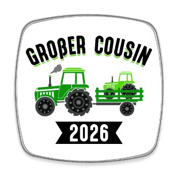 Annonce du bébé grossesse du grand cousin en 2026 - Magnet carré - blanc - Devant