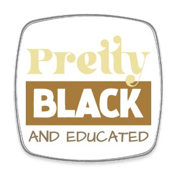 Pretty Black & Educated Tee - Viereckiger Kühlschrankmagnet - Weiß - Vorne