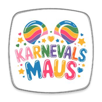 Karnevalsmaus Karneval Köln Kölner Karnevals Maus - Viereckiger Kühlschrankmagnet - Weiß - Vorne
