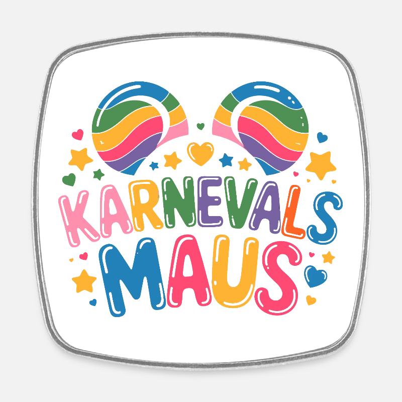 Karnevalsmaus Karneval Köln Kölner Karnevals Maus - Viereckiger Kühlschrankmagnet - Weiß