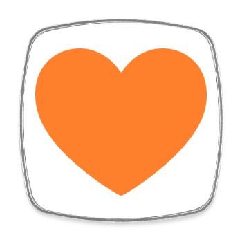 orangenes Herz orangen Geschenk Valentinstag - Viereckiger Kühlschrankmagnet - Weiß - Vorne