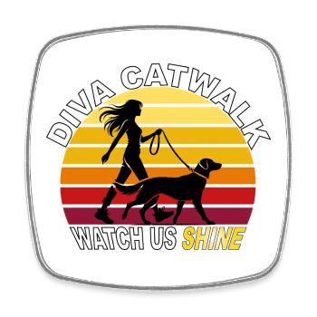 Diva Catwalk - Watch Us Shine Retro - Viereckiger Kühlschrankmagnet - Weiß - Vorne