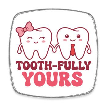 Couple Dental Assistant Dentist - Square fridge magnet - white - Front