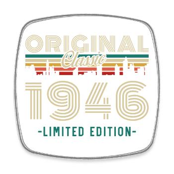 1946 Vintage Rétro Cadeau D'anniversaire - Magnet carré - blanc - Devant