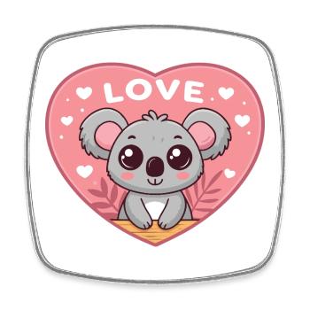 Koalaherz süße Liebe - Viereckiger Kühlschrankmagnet - Weiß - Vorne