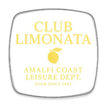 Club Limonata - Amalfi Coast Leisure Dept. - Viereckiger Kühlschrankmagnet - Weiß - Vorne