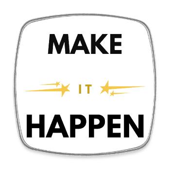 Mach es möglich – Motivationales minimalistisches Design - Viereckiger Kühlschrankmagnet - Weiß - Vorne