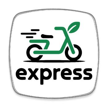 Eco Express Leaf Roller Logo - Viereckiger Kühlschrankmagnet - Weiß - Vorne